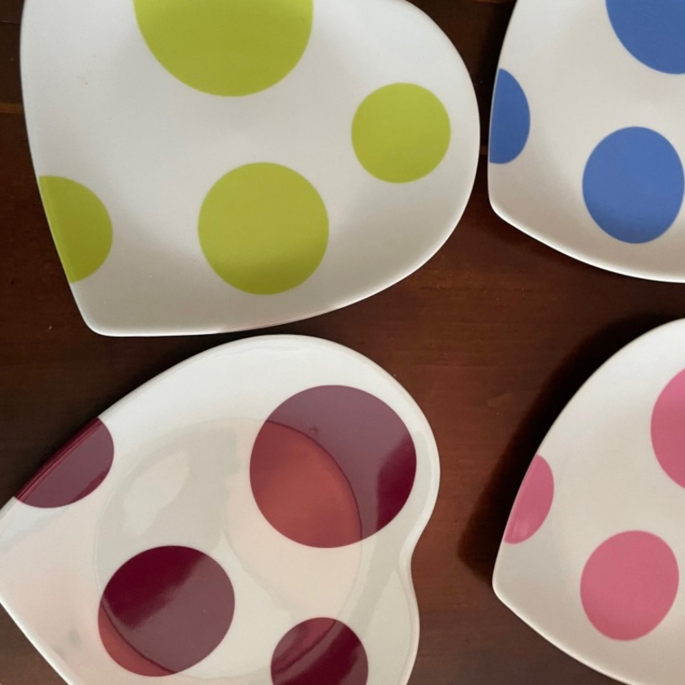 Full Set of Philippe Deshoulieres Limoges France Heart PolkaDot Porcelai…